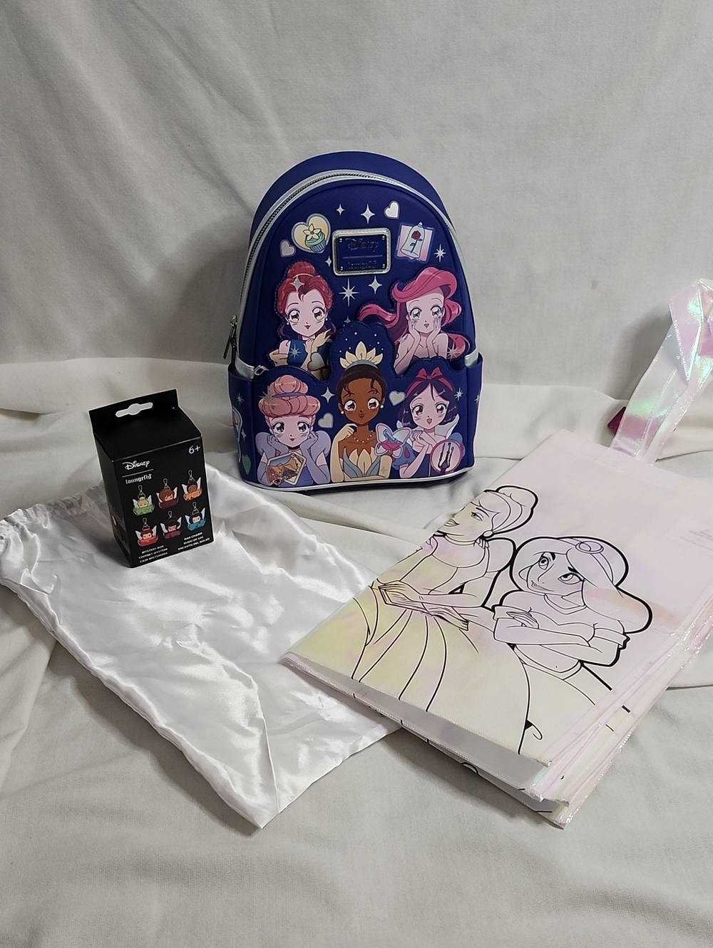 Loungefly Disney Princess Manga Portrait Backpack and Bag Charm Set